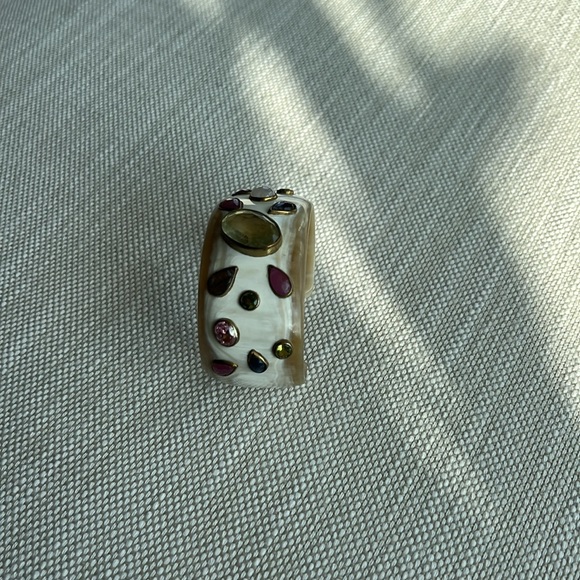 Ashley Pittman Ungana mixed stone cuffed bracelet light horn - Picture 4 of 11